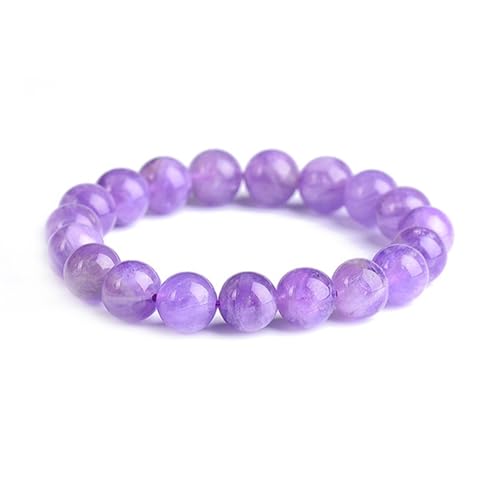 Armband aus natürlichem Lavendel-Jade, für Damen und Herren, Amethyst-Kristall-Edelsteine, Stretch-Perlenarmband, Einheitsgröße, Achat von Bwesfy