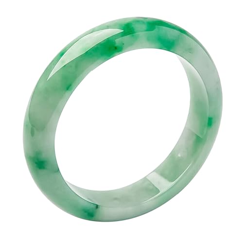 Armreif aus echtem grün-weißem Jadeit für Damen, natürlicher burmesischer Jadeit-Armreif, Einheitsgröße, Achat von Bwesfy