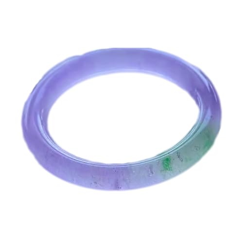 Armreif aus natürlicher grüner Jade, für Damen, lila-grünes, rundes Armband, Einheitsgröße, Achat von Bwesfy