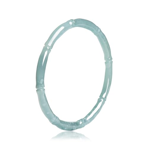 Armreif für Damen, Bambus, Jade, echtes mit Zertifikat, natürliches rundes Jadeit-Armband der Güteklasse A, 56mm von Bwesfy