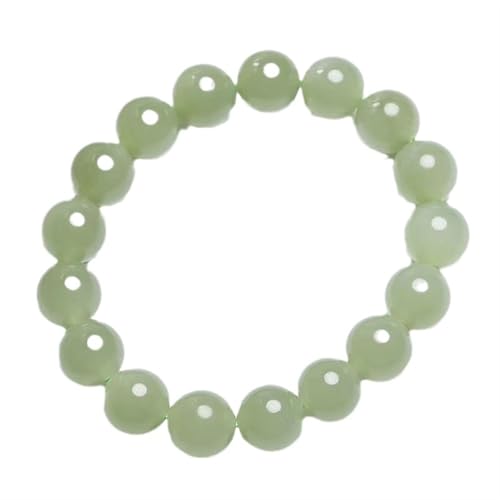 Aventurin-Jade-Armband für Damen und Herren, natürliche grüne Edelsteine, Stretch-Perlenarmband, Einheitsgröße, Achat von Bwesfy