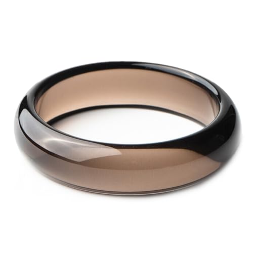 Black Ice transparenter Jade-Armreif für Damen, natürlicher Obsidian, Glücksarmbänder, Einheitsgröße, Achat von Bwesfy