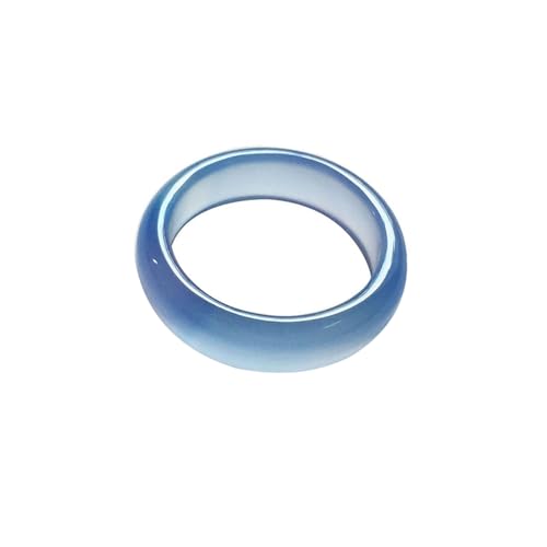Blaue Jade-Ringe für Damen, Achat-Edelstein, stapelbar, Ewigkeitsring, Einheitsgröße, Achat von Bwesfy