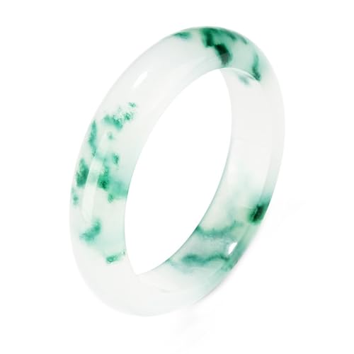 Blaue schwimmende Blumen Jade Armreif Armband für Frauen Natürliche Quarzit Jade Armreifen, Einheitsgröße, Achat von Bwesfy