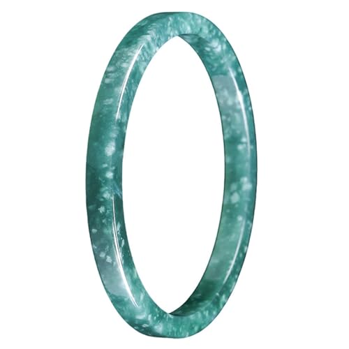 Blauer quadratischer Jade-Armreif für Damen, echtes mit Zertifikat, natürlicher Jadeit, handgefertigt, mit Schmuckschatulle, 58 mm von Bwesfy