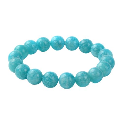 Blaues Jade-Armband für Damen und Herren, handgefertigtes Kristall-Edelstein-Stretch-Perlenarmband, Einheitsgröße, Achat von Bwesfy
