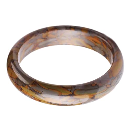 Brauner Jade-Armreif für Damen, natürliches Glücksarmband mit Schmuckschatulle, Einheitsgröße, Achat von Bwesfy