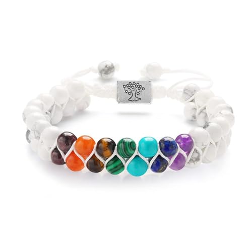 Buntes Jade-Armband für Damen und Herren, 6 mm, Stretch-Perlen, Naturstein, Kristallarmband, Glücksschmuck, Einheitsgröße von Bwesfy