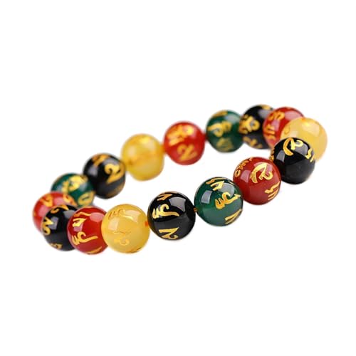 Buntes Jade-Armband für Damen und Herren, Achat-Kristall-Edelsteine, Stretch-Perlenarmband, verstellbar, Einheitsgröße, Achat Buntes Jade-Armband für Damen und Herren, Achat-Kristall-Edelsteine, Stretch-Perlenarmband, verstellbar, Einheitsgröße, Achat von Bwesfy