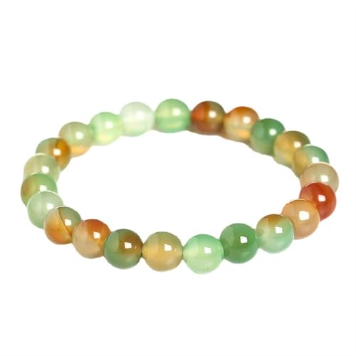 Buntes Jade-Armband für Damen und Herren, Achat-Stretch-Perlenarmband, Glücksschmuck, 6 mm von Bwesfy