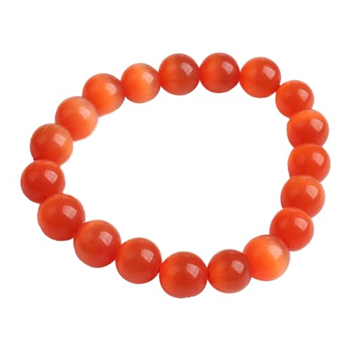 Buntes Jade-Armband für Damen und Herren, Katzenaugen-Stein, Kristall-Edelsteine, Stretch-Perlenarmband, Einheitsgröße, Achat von Bwesfy