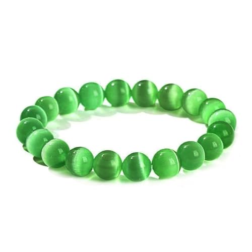 Buntes Jade-Armband für Damen und Herren, Katzenaugen-Stein, Kristall-Edelsteine, Stretch-Perlenarmband, Einheitsgröße, Achat von Bwesfy