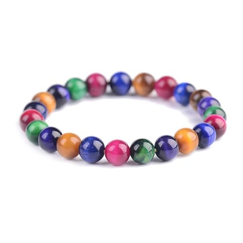 Buntes Jade-Armband für Damen und Herren, Tigerauge, Kristall, Edelsteine, Stretch-Perlenarmband, Einheitsgröße, Achat Buntes Jade-Armband für Damen und Herren, Tigerauge, Kristall, Edelsteine, Stretch-Perlenarmband, Einheitsgröße, Achat von Bwesfy