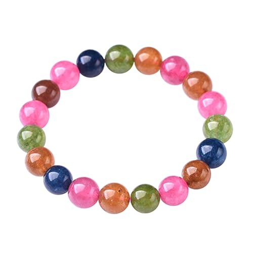 Buntes Jade-Armband für Damen und Herren, natürliche Kristall-Edelsteine, Stretch-Perlenarmband, Einheitsgröße, Achat Buntes Jade-Armband für Damen und Herren, natürliche Kristall-Edelsteine, Stretch-Perlenarmband, Einheitsgröße, Achat von Bwesfy