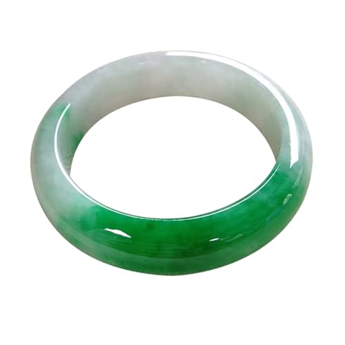 Burmesischer Jade-Armreif für Frauen, grüne schwimmende Blumen, Jadeit-Armbänder, Glücksgeschenk, 56mm von Bwesfy