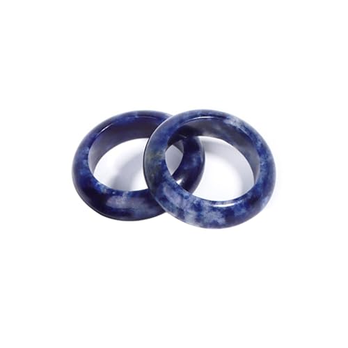 Bwesfy 2 x natürliche Kristallstein-Achat-Ringe für Männer und Frauen, bunt, stapelbar, Ewigkeitsring, 7 von Bwesfy