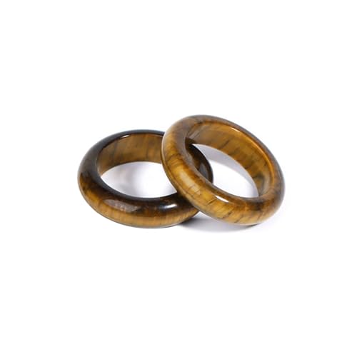 Bwesfy 2 x natürliche Kristallstein-Achat-Ringe für Männer und Frauen, bunt, stapelbar, Ewigkeitsring, 7 von Bwesfy