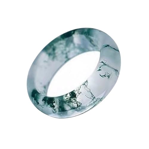 Bwesfy Bunte Jade-Bandringe für Damen, Achat, Chalcedon, Edelstein, stapelbar, Ewigkeitsringe, Einheitsgröße, Achat von Bwesfy