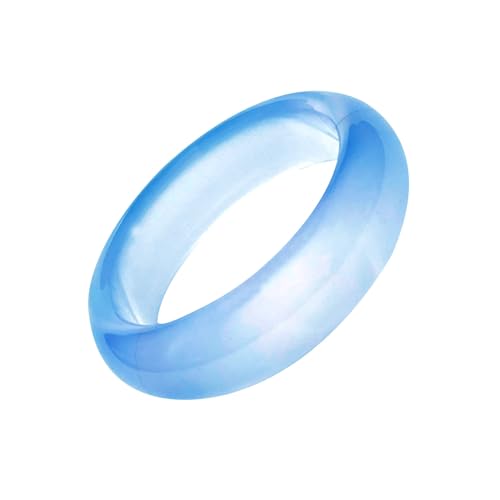 Bwesfy Bunte Jade-Bandringe für Damen, Achat, Chalcedon, Edelstein, stapelbar, Ewigkeitsringe, Einheitsgröße, Achat von Bwesfy