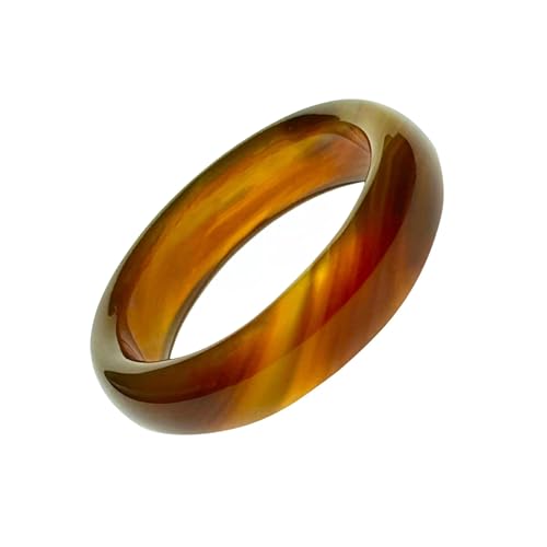 Bwesfy Bunte Jade-Bandringe für Damen, Achat, Chalcedon, Edelstein, stapelbar, Ewigkeitsringe, Einheitsgröße, Achat von Bwesfy