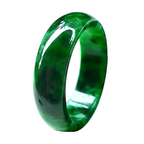 Bwesfy Grüner Jade-Bandring für Damen und Herren, Smaragd, stapelbar, Ewigkeit, Jadeit, Glücksgeschenke, Einheitsgröße, Achat von Bwesfy