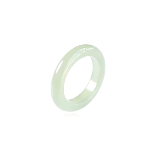 Bwesfy Grüner weißer Jade-Ring für Damen und Herren, natürlicher Glücksbringer, Ewigkeitsring, Einheitsgröße, Achat von Bwesfy