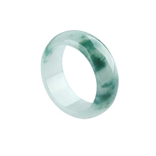Bwesfy Jade-Ring für Damen und Herren, grüne schwimmende Blumen, stapelbar, Ewigkeitsring, Jadeit, Einheitsgröße, Achat von Bwesfy