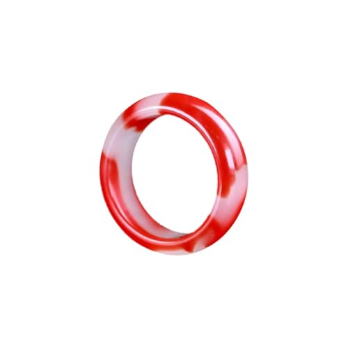 Bwesfy Jade-Ringe für Männer und Frauen – natürliche rote schwimmende Blumen, chinesischer Edelstein, Jade-Bandring, Einheitsgröße, Achat von Bwesfy