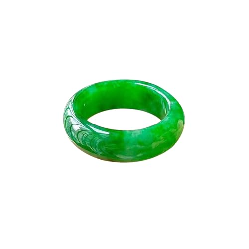 Bwesfy Natürliche grüne Jade-Ringe für Damen und Herren, Smaragd, Statement-Ewigkeits-Jadeit-Bandring, Einheitsgröße, Achat von Bwesfy