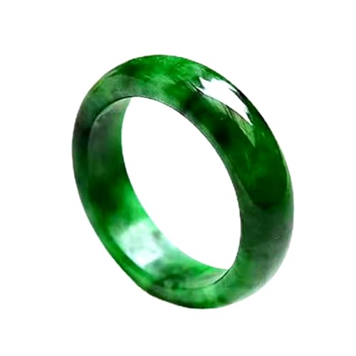 Bwesfy Natürlicher grüner Jade-Ring für Damen und Herren, Glücksbringer, Fengshui, stapelbar, Ewigkeitsring, Jadeit, Einheitsgröße, Achat von Bwesfy