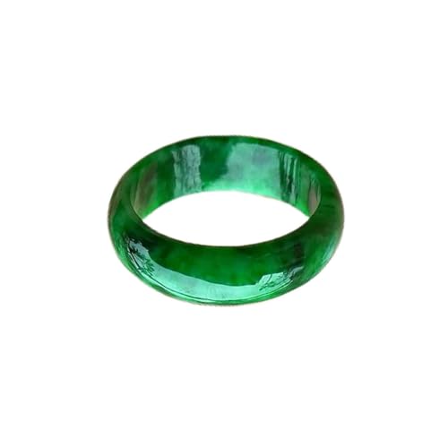 Bwesfy Natürlicher grüner Jadeit-Ring, einfacher Bandring, Smaragd, Ewigkeitsring, Jade-Ring für Damen und Herren, Einheitsgröße, Achat von Bwesfy