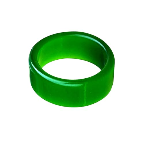 Bwesfy Quadratischer Jade-Ring für Damen, echter grüner Edelstein, stapelbar, Glücksbringer, Ewigkeitsring, Einheitsgröße, Achat von Bwesfy
