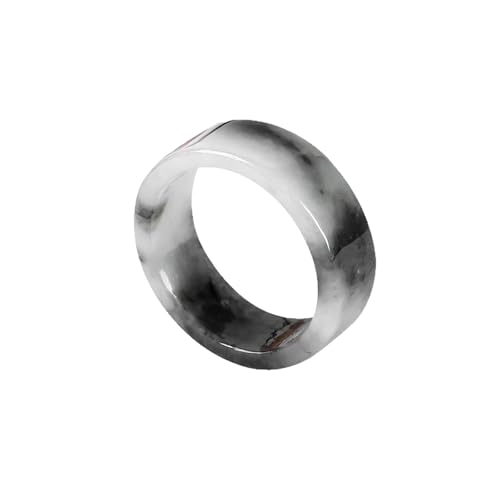 Bwesfy Schwarzer quadratischer Jade-Ring für Damen und Herren, natürlicher Jadeit, stapelbar, Ewigkeitsring, Einheitsgröße, Achat von Bwesfy