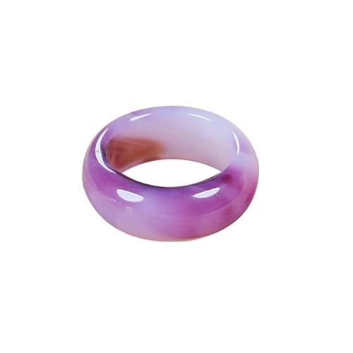 Bwesfy Violetter Jade-Bandring für Damen, Lavendel-Achat, Chalcedon, stapelbar, Ewigkeitsring, Glücksring, 7 von Bwesfy