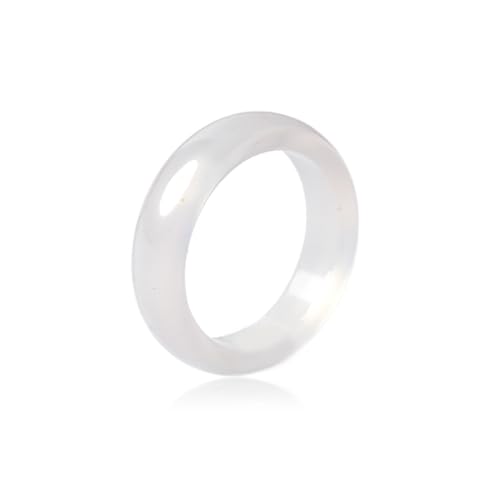 Bwesfy Weißer Jade-Ring für Damen, natürlicher Eis, transparenter Achat, Chalcedon, Ewigkeitsring, Einheitsgröße, Achat Bwesfy Weißer Jade-Ring für Damen, natürlicher Eis, transparenter Achat, Chalcedon, Ewigkeitsring, Einheitsgröße, Achat von Bwesfy