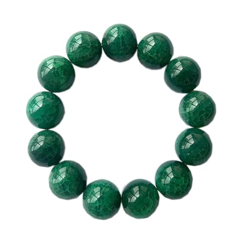 Dunkelgrünes Jade-Armband für Damen und Herren, natürliche Edelsteine, Stretch-Perlenarmband, Einheitsgröße, Achat von Bwesfy