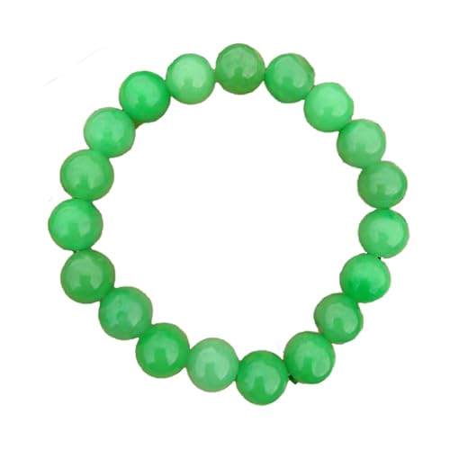 Grüne Jade-Armbänder für Damen und Herren, natürlicher Smaragd, Stretch-Perlenarmband, Glücksgeschenk, Einheitsgröße, Achat von Bwesfy