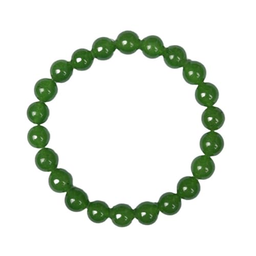 Grünes Jade-Armband für Damen und Herren, Jaspis-Edelsteine, Stretch-Perlenarmband, Einheitsgröße, Achat von Bwesfy