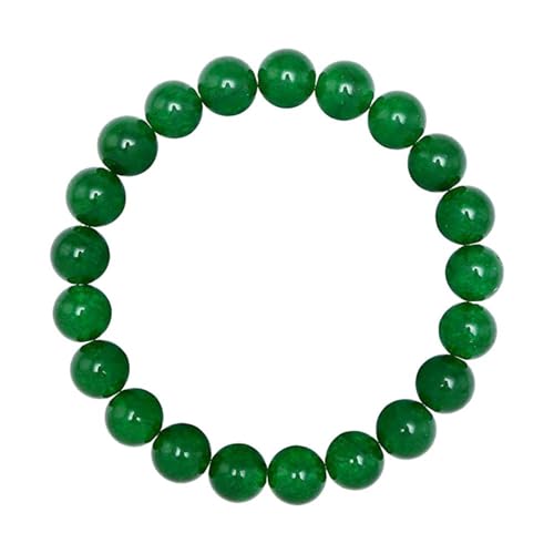 Grünes Jade-Armband für Damen und Herren, heilendes Feng Shui-Edelstein-Stretch-Perlenarmband, Einheitsgröße, Achat von Bwesfy