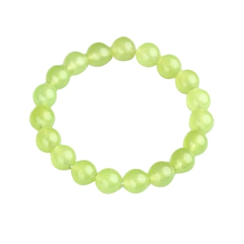 Grünes Jade-Armband für Damen und Herren, natürlicher Achat, Chalcedon, Stretch-Perlenarmband, Glücksgeschenk, 7 mm von Bwesfy