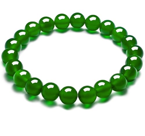 Grünes Jade-Armband für Damen und Herren, natürlicher Kristall, Smaragd, Achat, Edelstein-Armband, Einheitsgröße, Achat von Bwesfy