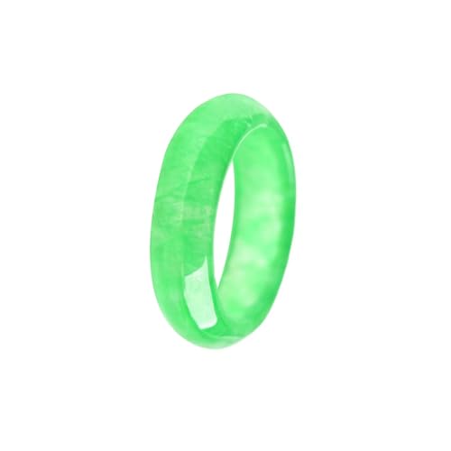 Hellgrüner Jade-Ring für Damen und Herren, natürlicher Glücksbringer, Ewigkeits-Jadeit, Einheitsgröße, Achat von Bwesfy