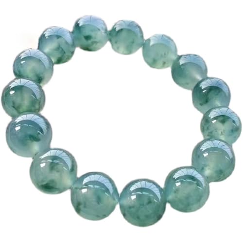 Jade-Armband für Damen, blaue schwimmende Blumen, Edelstein, Heilung, Stretch, Perlen, Jadeit-Armband, Einheitsgröße, Achat von Bwesfy