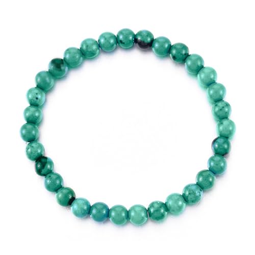 Jade-Armband für Damen und Herren, 6 mm, grüne Stretch-Perlen, Jadeit-Armband, Glücksschmuck, 6 mm von Bwesfy