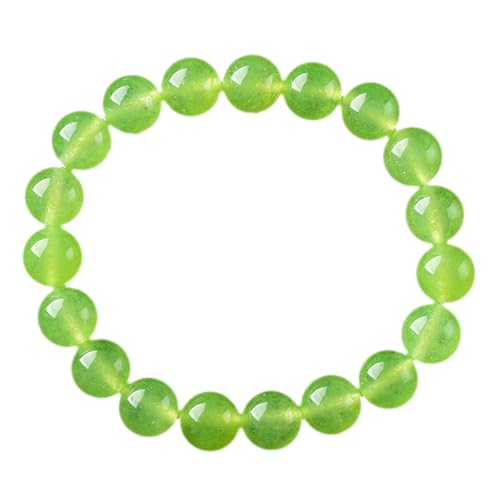 Jade-Armband für Damen und Herren, grüner Chalcedon, Kristall, Quarz, Jade, Edelsteine, Stretch-Perlenarmband, Einheitsgröße, Achat von Bwesfy