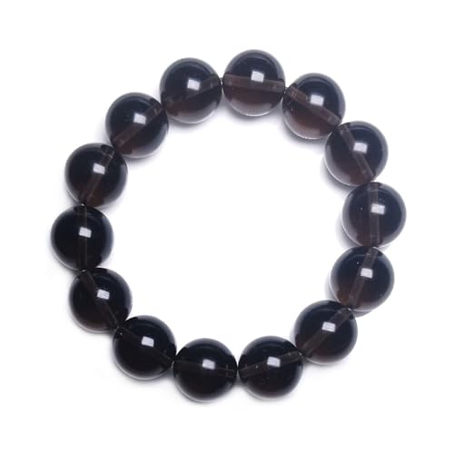 Jade-Armband für Damen und Herren, natürlicher grauer Obsidian, Stretch-Perlenarmband, Glücksschmuck, 10 mm von Bwesfy