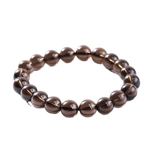 Jade-Armband für Damen und Herren, schwarzer brauner Kristall, handgefertigt, Perlen, Stretch-Armband, 12 mm von Bwesfy