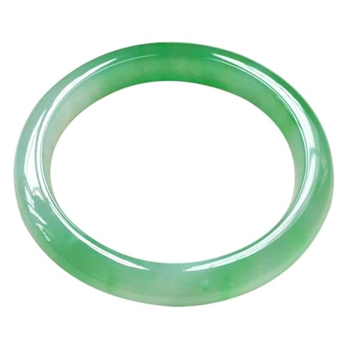 Jade-Armreif für Damen, grüne schwimmende Blumen, Achat, Chalcedon, Glücksbringer, Jade-Armreif, Einheitsgröße, Achat von Bwesfy