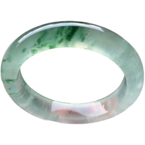 Jade-Armreif für Damen, natürlich, weiß, blau, schwimmende Blumen, echter Jade-Armreif, Einheitsgröße, Achat von Bwesfy