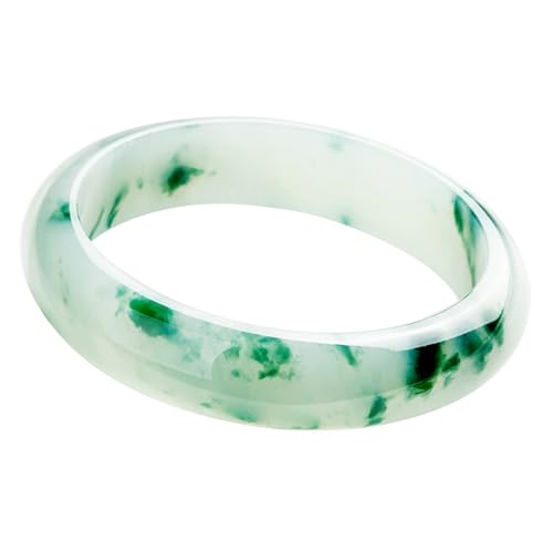 Jade Armreif für Frauen, natürliche grüne schwimmende Blumen, burmesischer echter Jadeit-Armreif, Einheitsgröße, Achat von Bwesfy